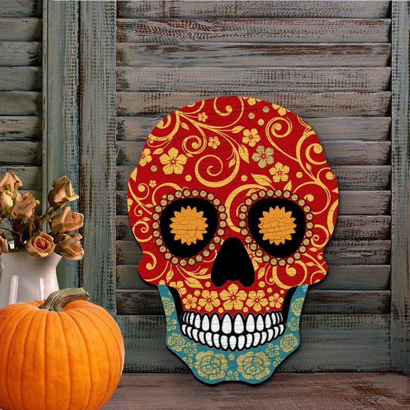 Day of The Dead Skull and Pumpkin Throw buy Blanket